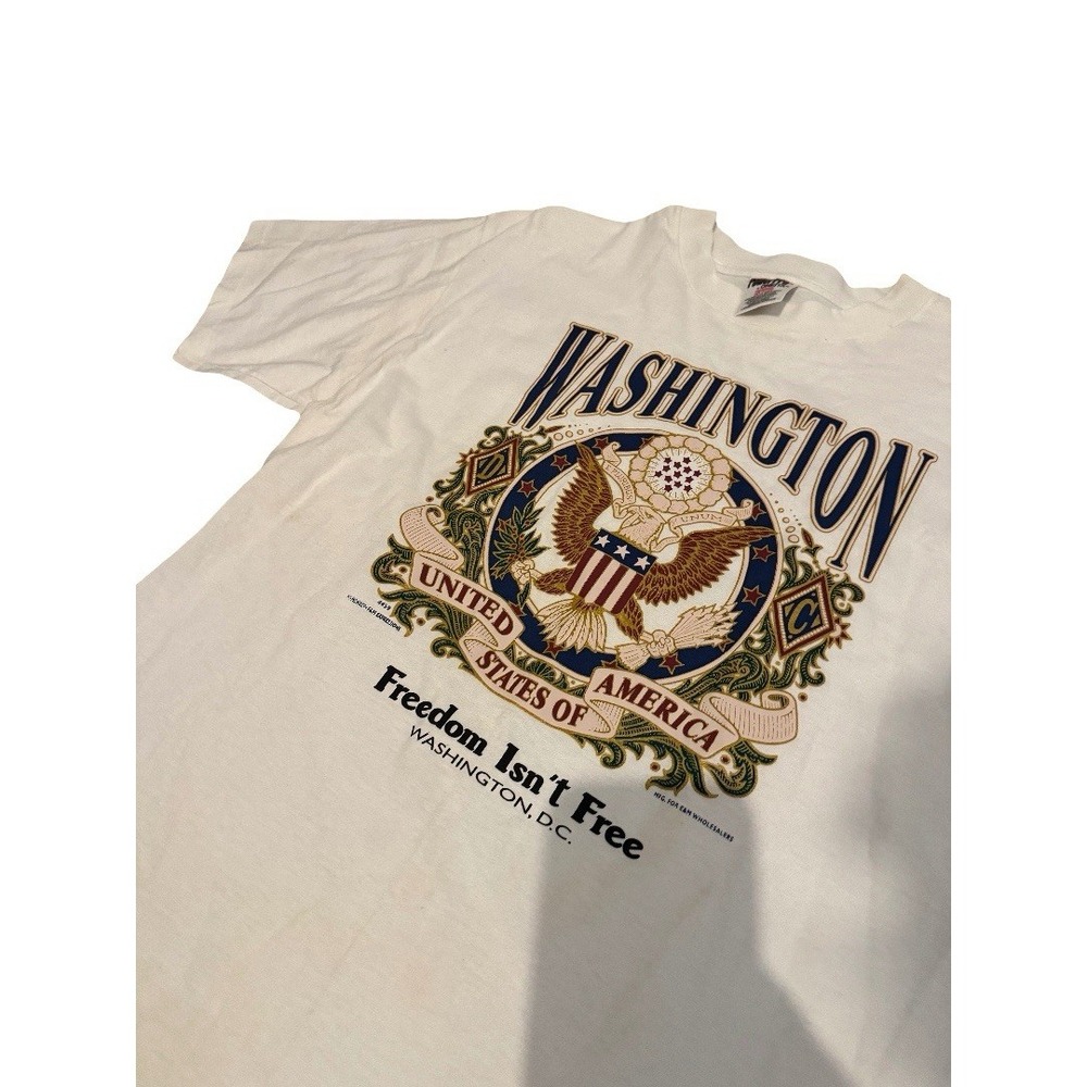 Vintage PowerPro by ONEITA T-Shirt Mens White Excellent Graphic‎ USA 1995 L